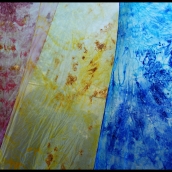 Fulares de seda natural pintados a mano 45x1,40 cm (12 €)
